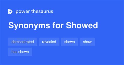 showed synonym|showed synonyms thesaurus.